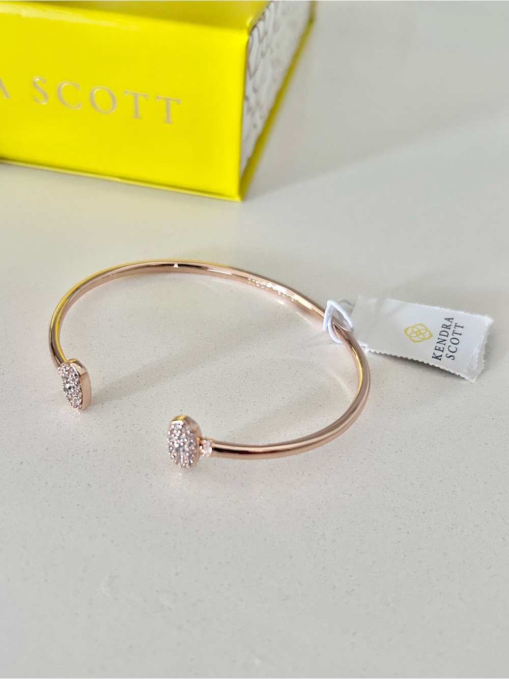 NEW Kendra Scott Grayson Cubic Zirconia Cuff Bracelet in 14K Rose Gold Plate